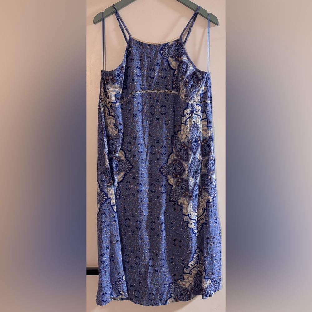 Everly Indigo and White Patterned Dress